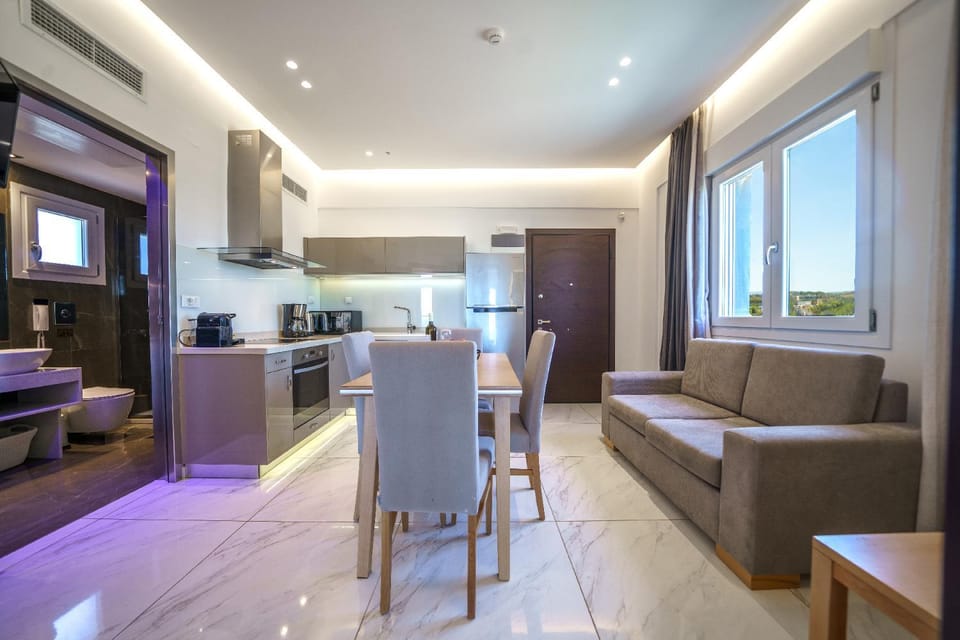 Living room, kitchen
