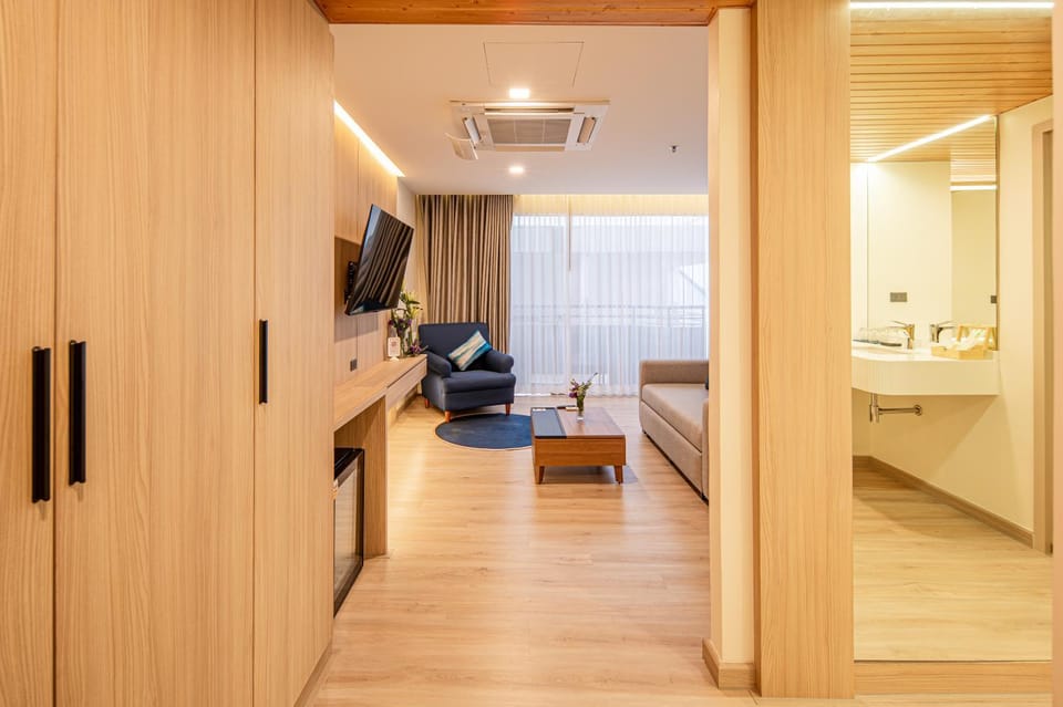 Seating area, City view