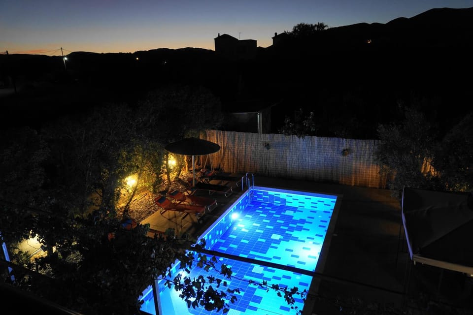 Night, Pool view, Swimming pool, Sunset