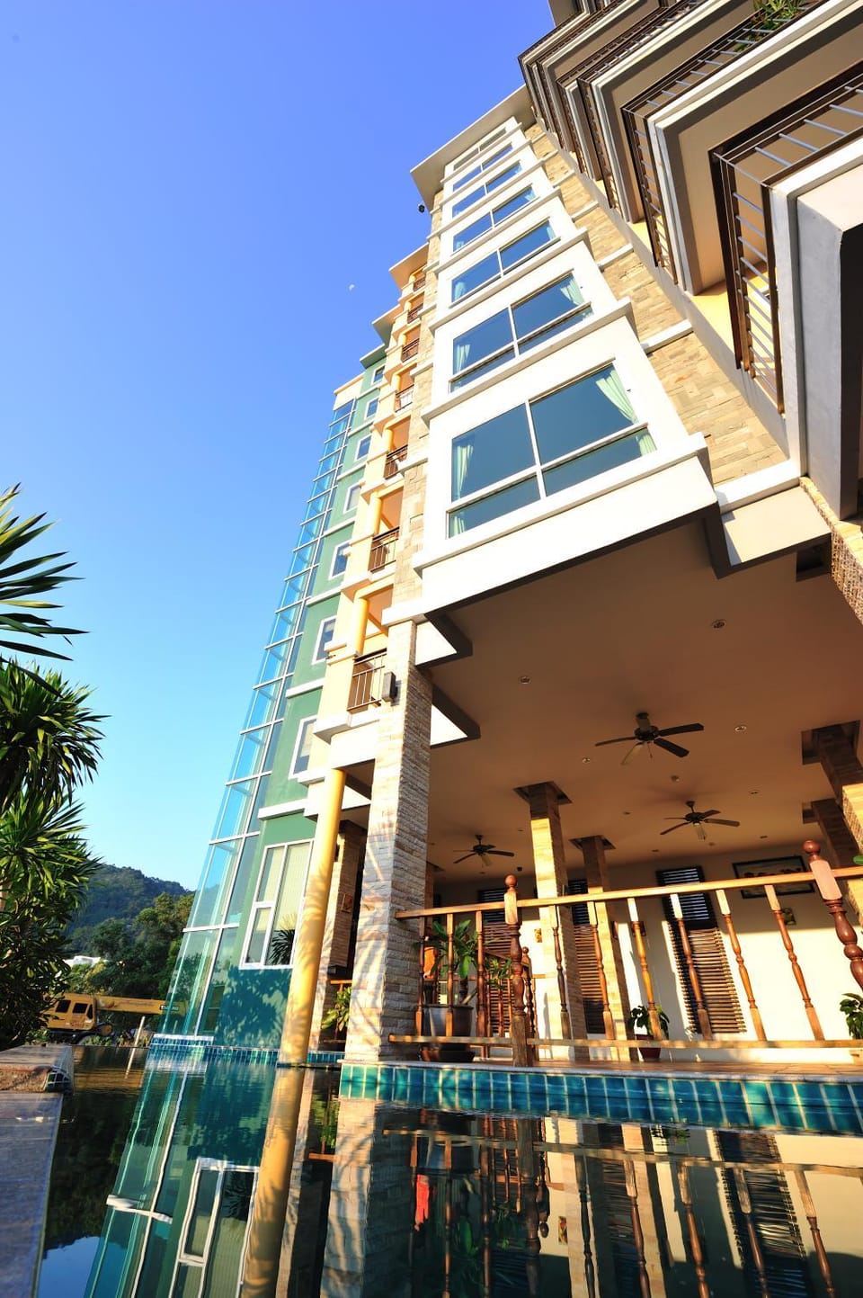 Property building, Facade/entrance, Day, View (from property/room), Balcony/Terrace
