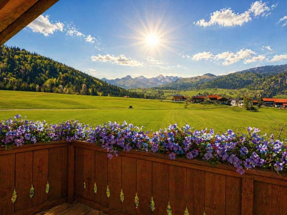 Summer, View (from property/room), Balcony/Terrace, Seating area, Dining area, Garden view, Mountain view