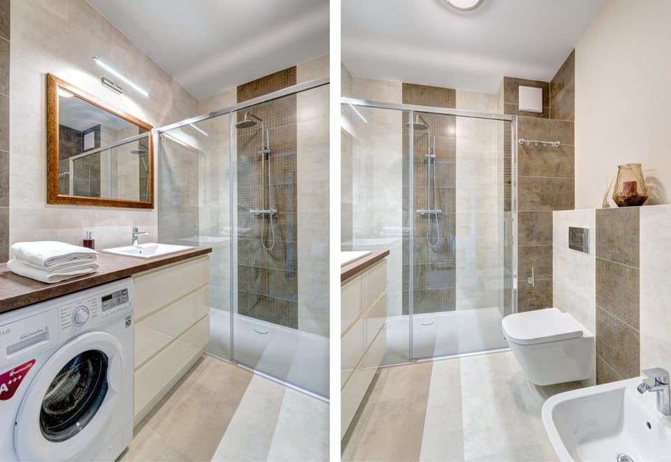 Shower, Bathroom, washing machine