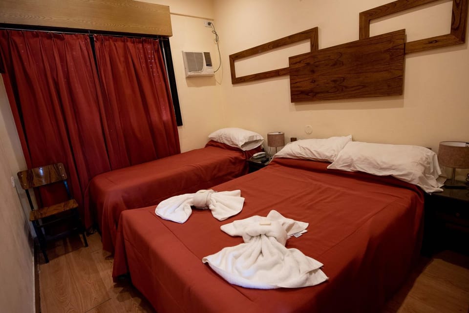 Bed, Photo of the whole room, Bedroom, towels, air conditioner