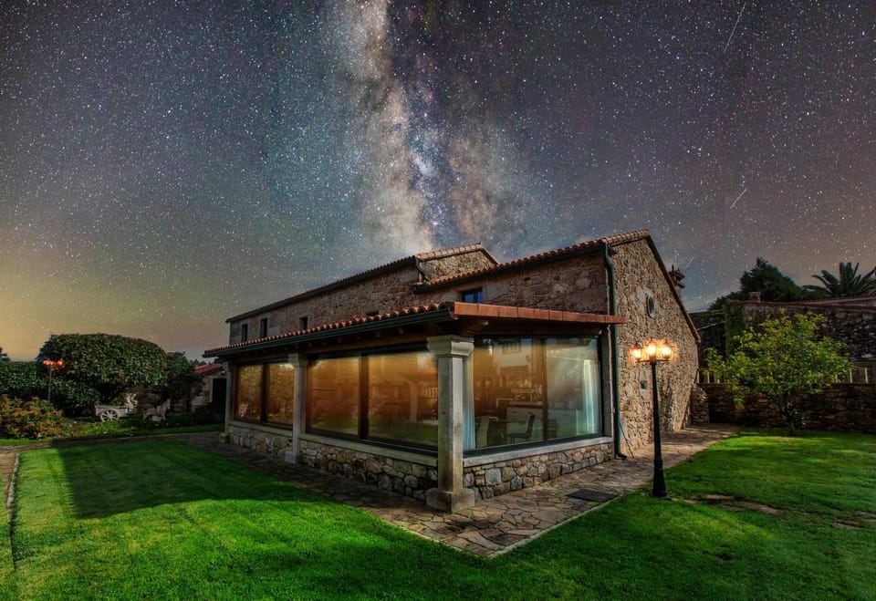 Property building, Night, Garden