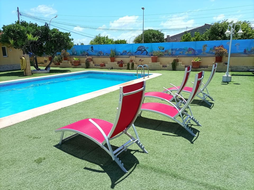 Pool view, sunbed