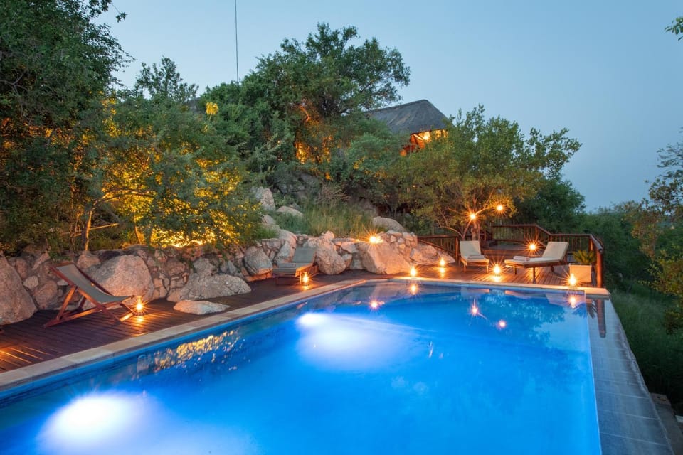 Patio, Night, Pool view, Swimming pool