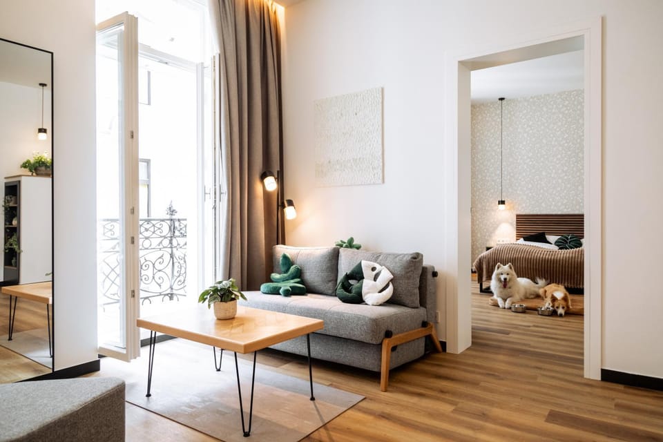 Bed, Living room, Photo of the whole room, Seating area, Bedroom, Pets