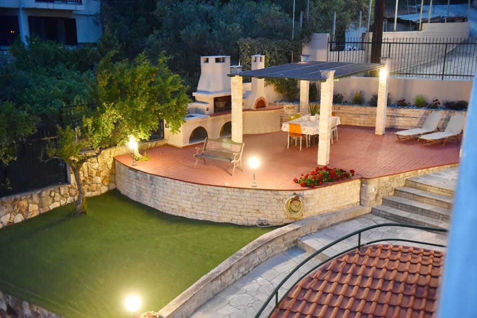 Patio, Night, Natural landscape, Garden, Garden view