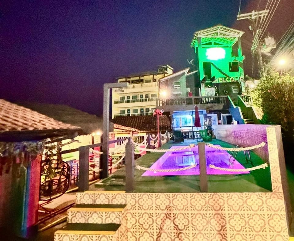 Property building, Night, Evening entertainment, Pool view, Swimming pool