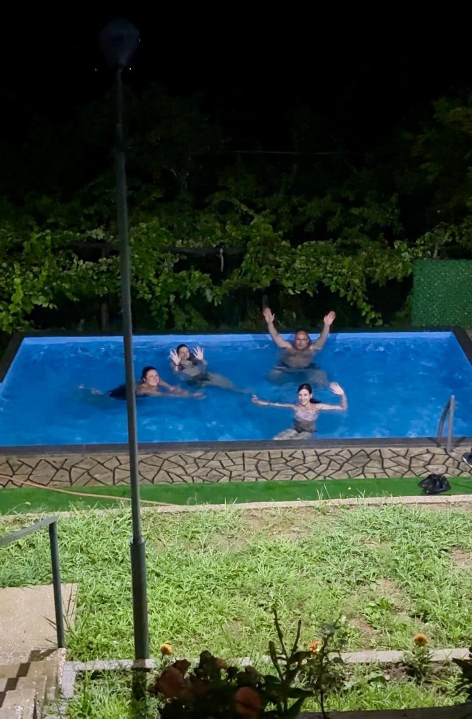 Night, People, Pool view, Swimming pool, group of guests