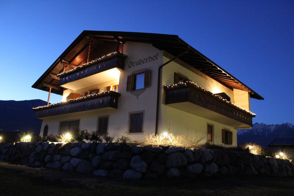 Property building, Night, Winter