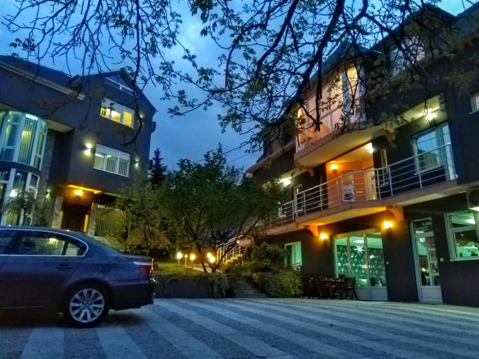 Property building, Night, Neighbourhood, Street view, Parking