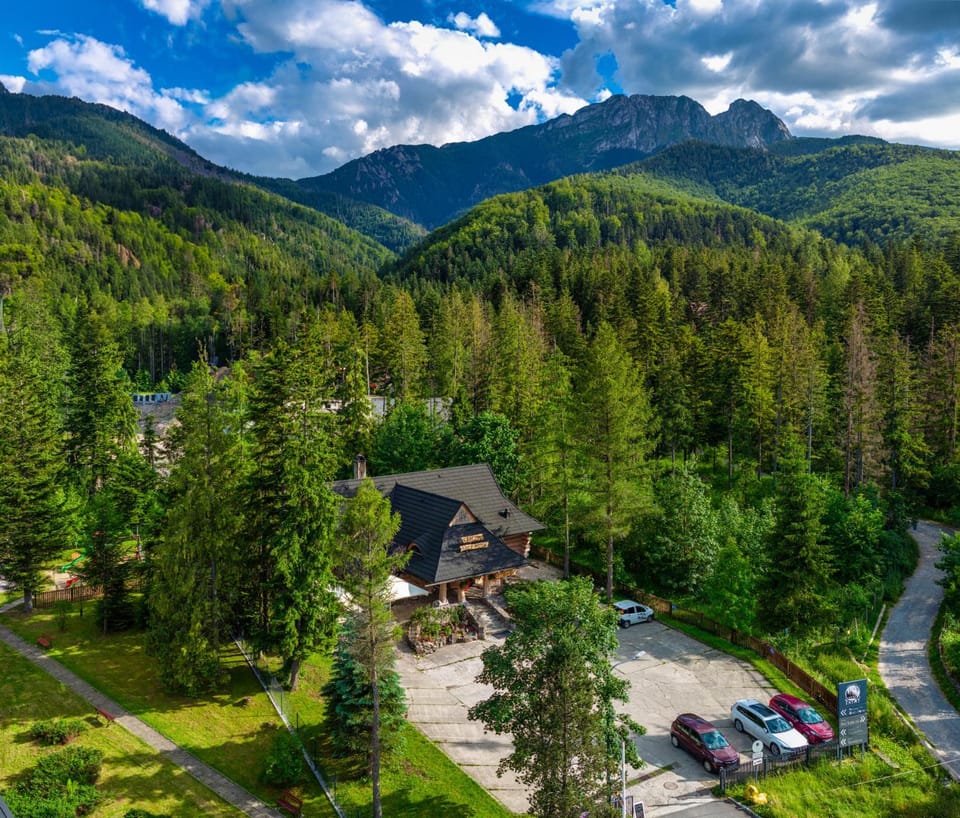 Restaurant/places to eat, Spring, Day, Neighbourhood, Natural landscape, Bird's eye view, Mountain view, Parking