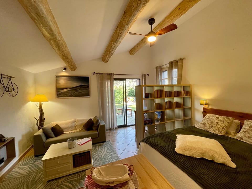 Bed, Living room, Photo of the whole room, Seating area, Bedroom