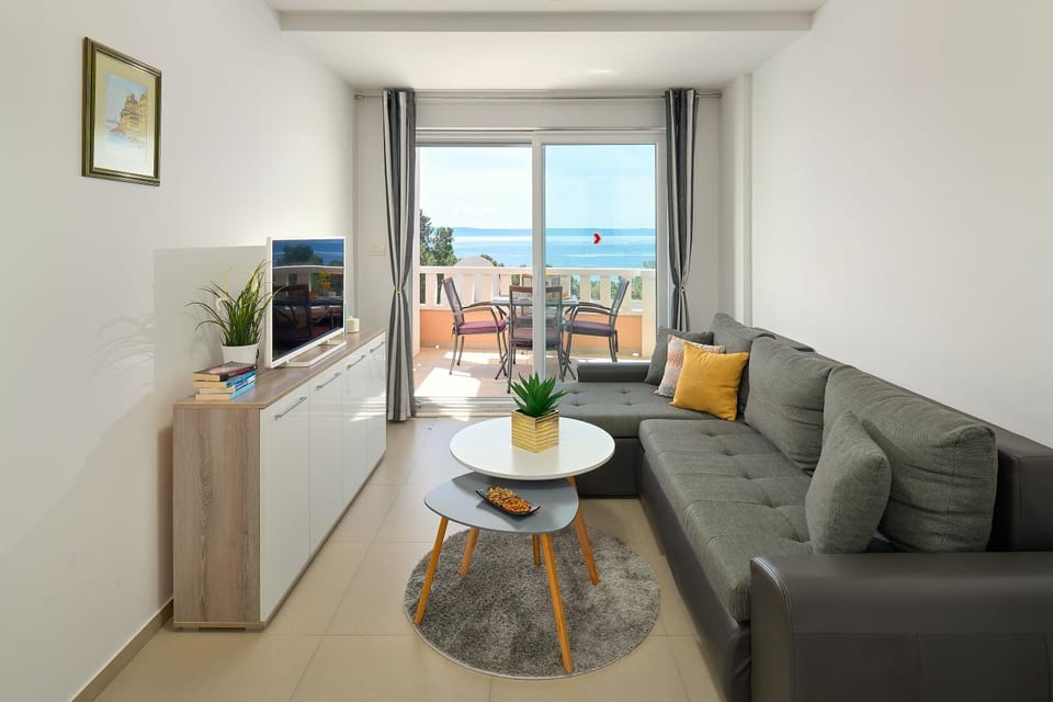 Living room, Seating area, Sea view