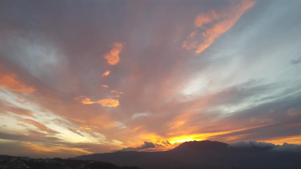 Natural landscape, Mountain view, Sunset