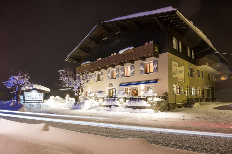 Property building, Night, Winter
