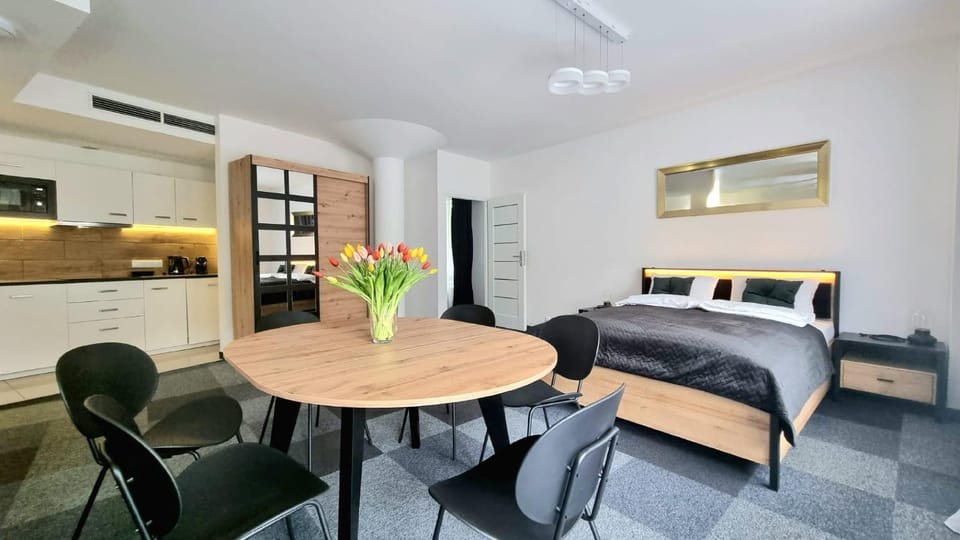 Bed, Balcony/Terrace, Kitchen or kitchenette, Living room, Photo of the whole room, Seating area, Dining area, dishwasher, stove, wardrobe