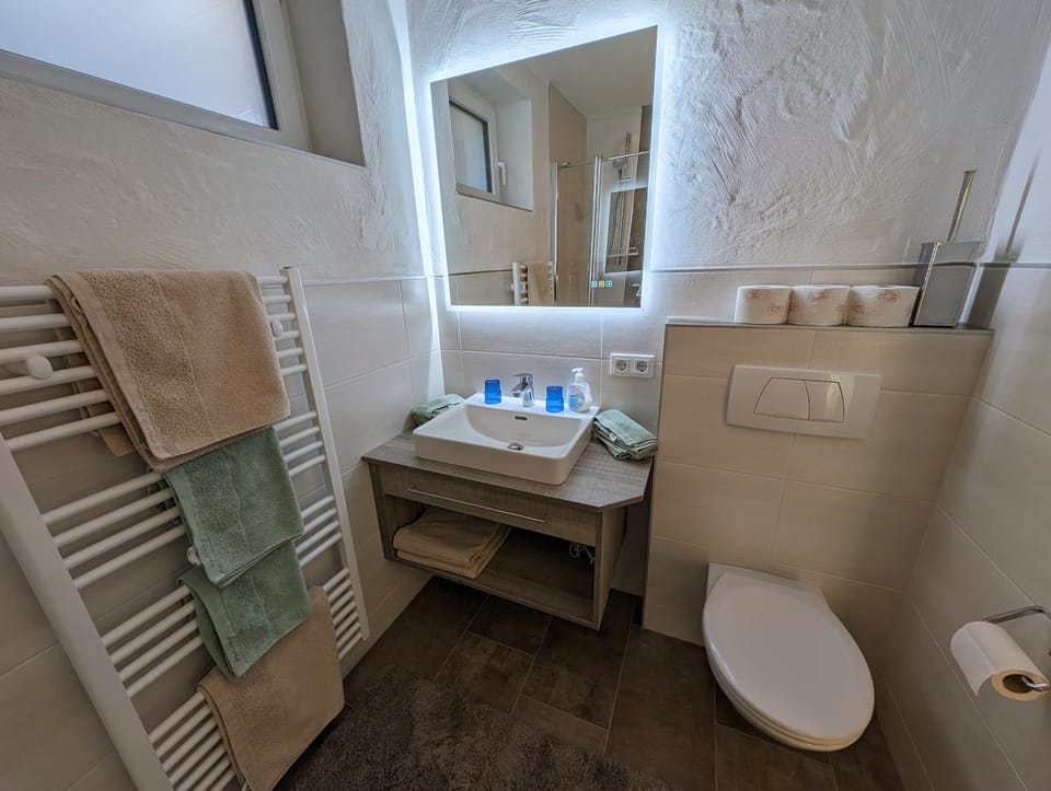 Toilet, Bathroom, towels