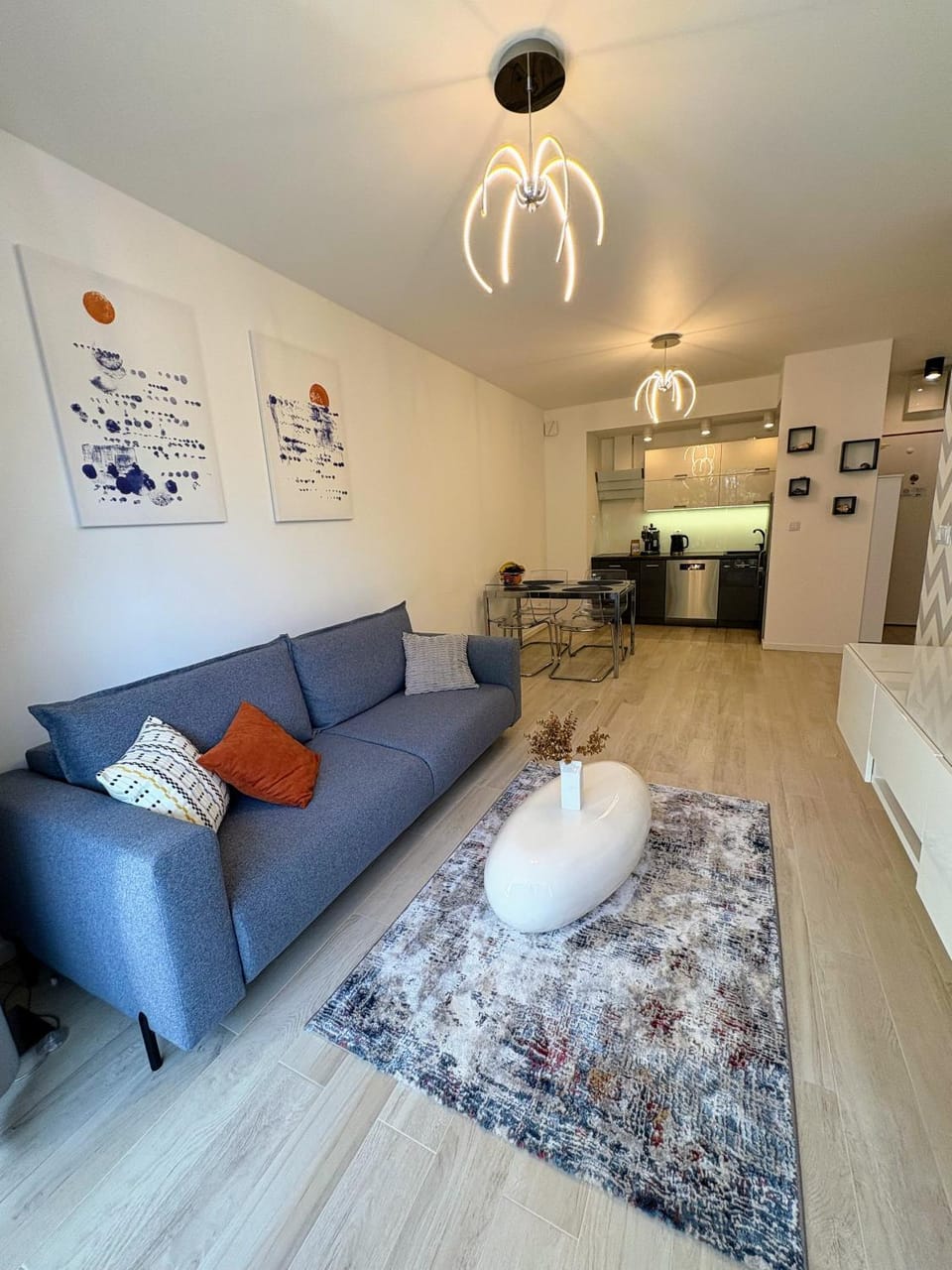 Living room, kitchen