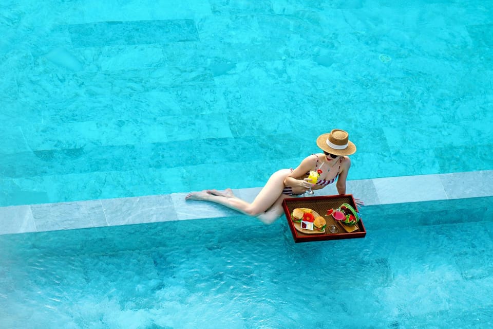 People, Swimming pool, Swimming pool, group of guests, sunbed