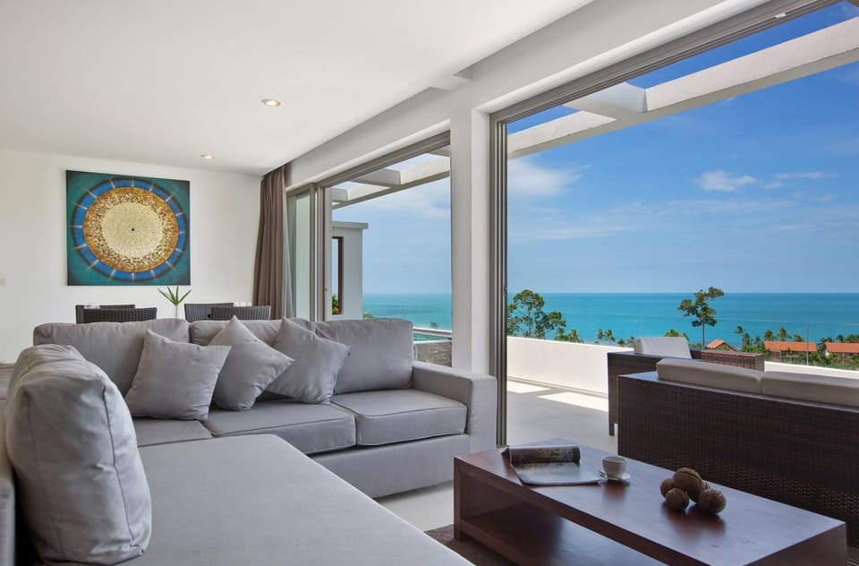 Living room, Seating area, Sea view
