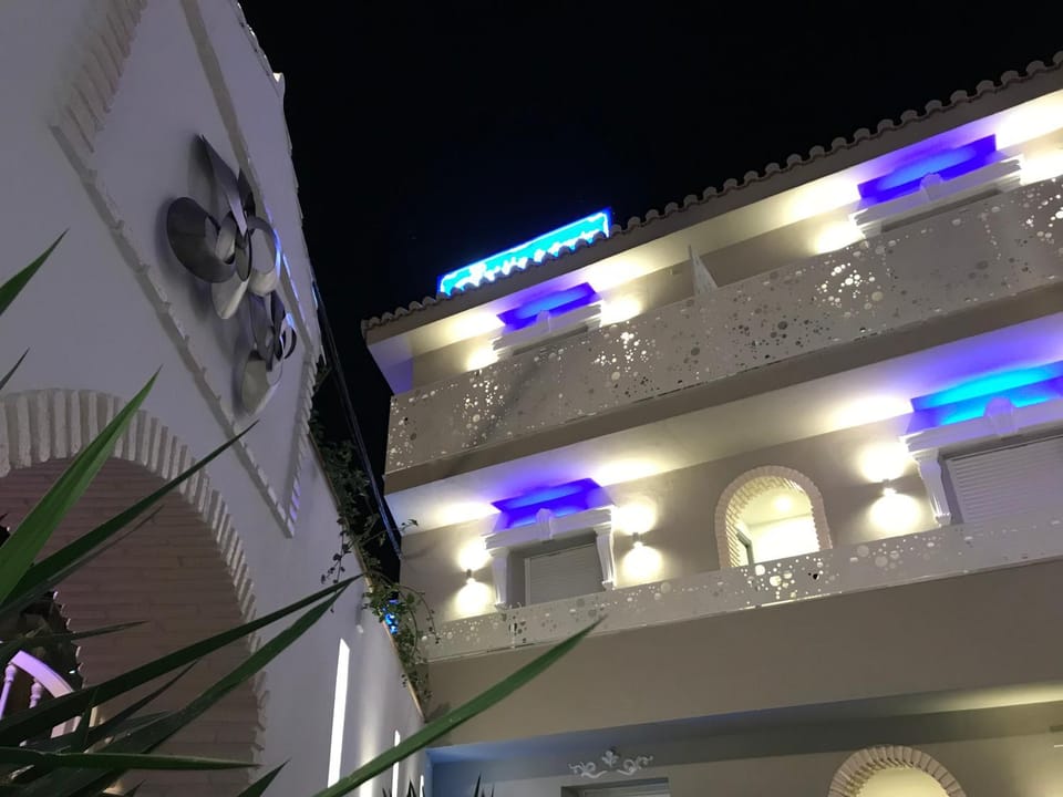 Property building, Night, Balcony/Terrace