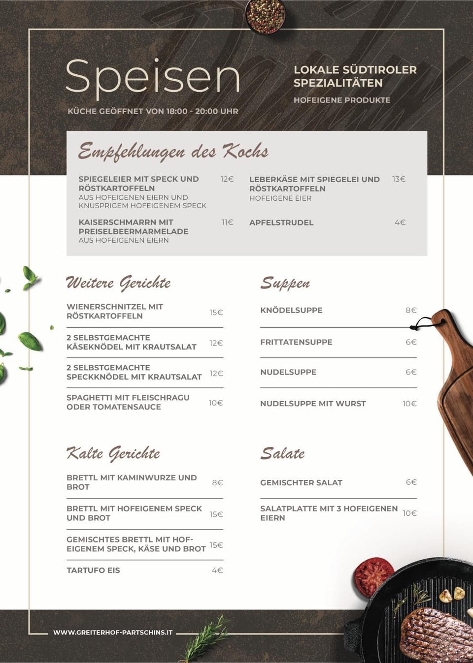 Restaurant/places to eat, Food and drinks