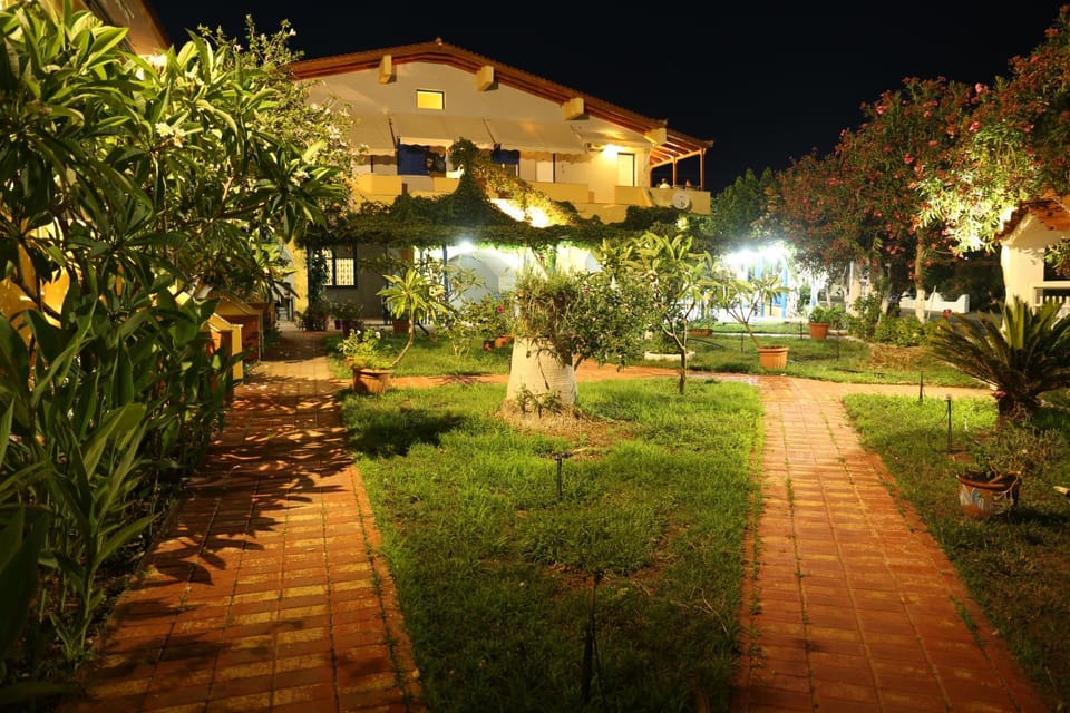 Property building, Night, Garden, Garden view