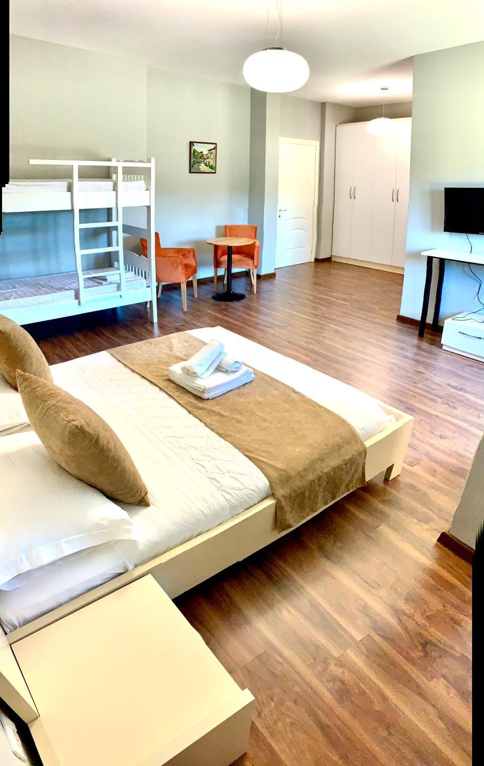 Photo of the whole room, bunk bed