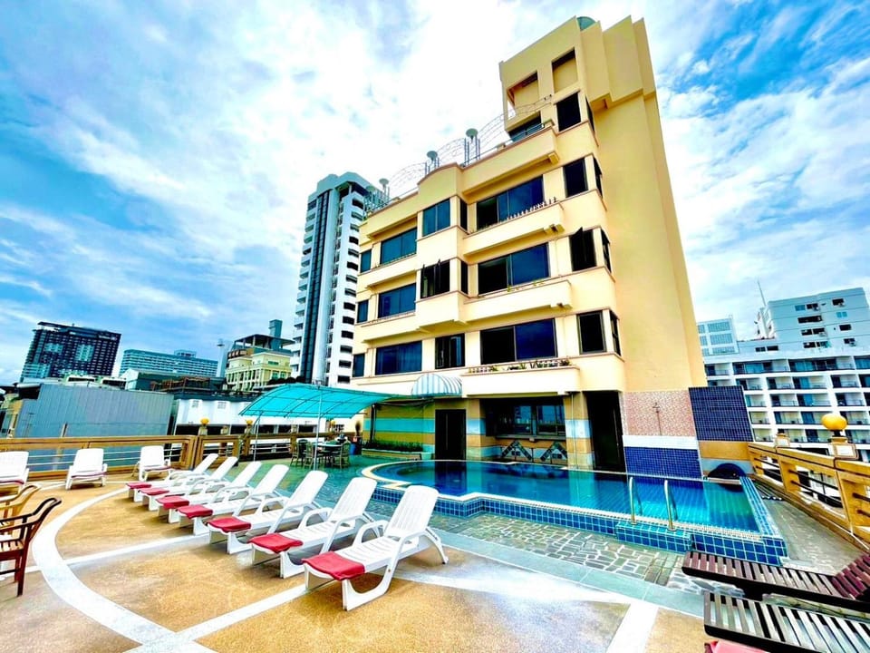 Property building, View (from property/room), Swimming pool, sunbed