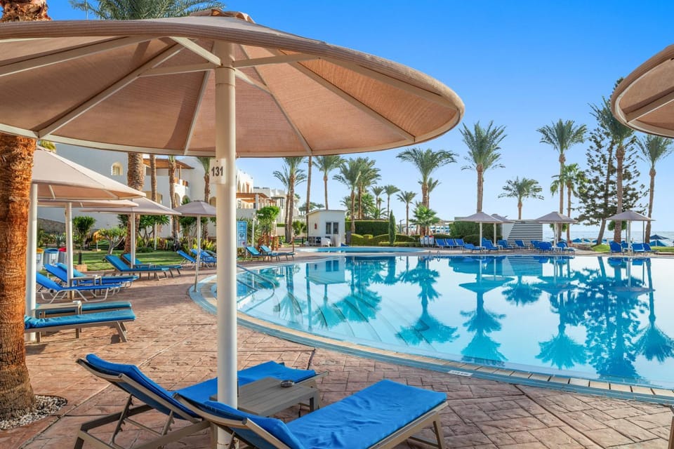 Swimming pool, sunbed