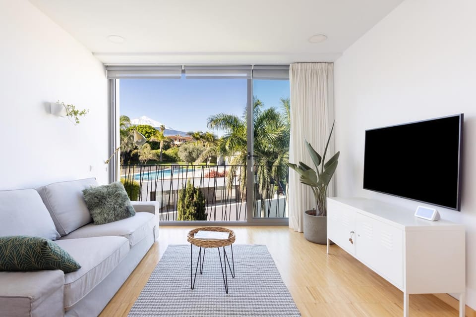 Natural landscape, Living room, Garden view, Pool view
