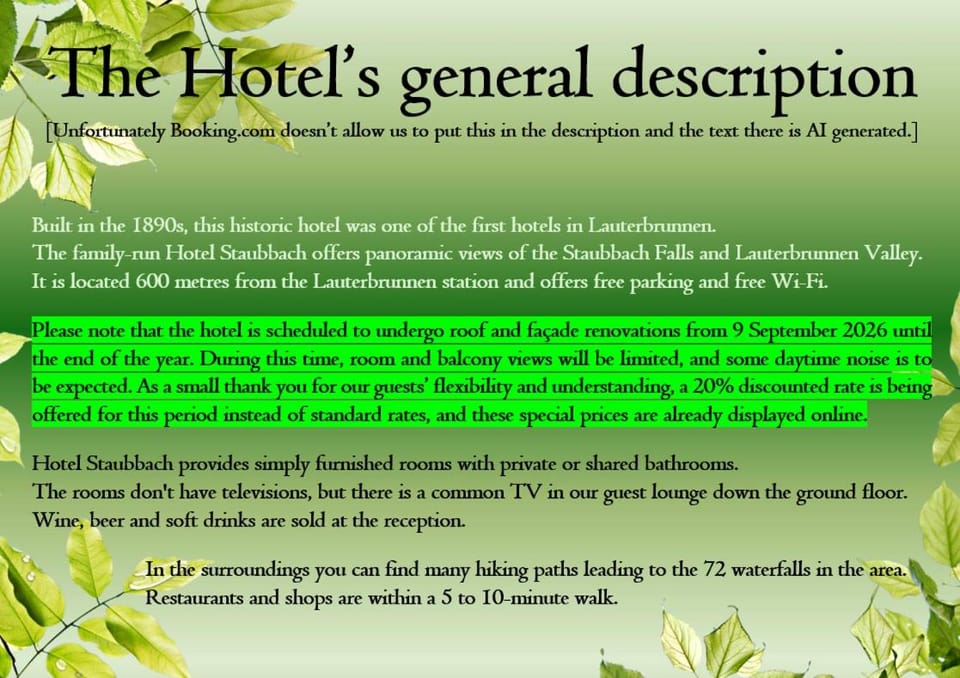 Hotel Staubbach Hotel in Lauterbrunnen