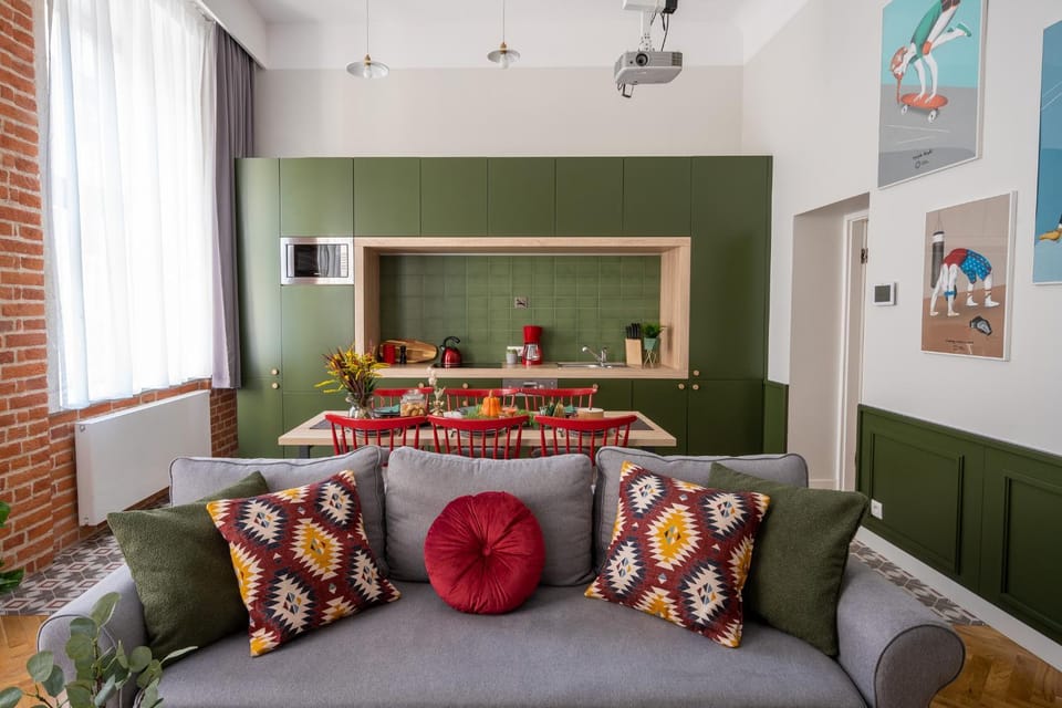 Living room, kitchen