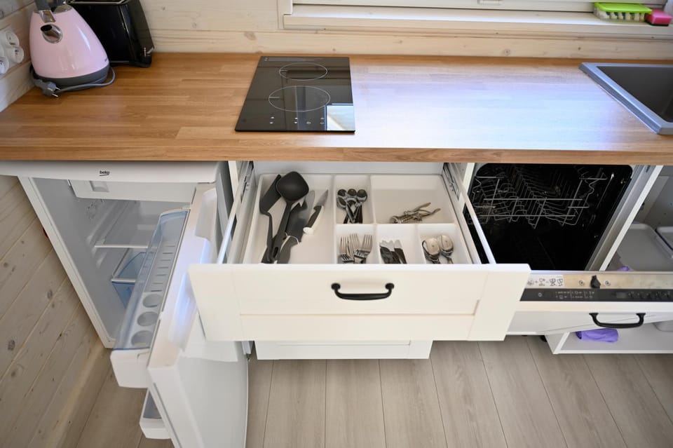 Kitchen or kitchenette, dishwasher