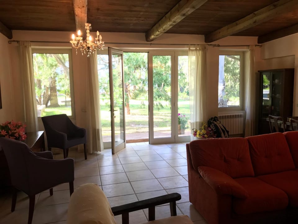 Living room, Seating area, Garden view