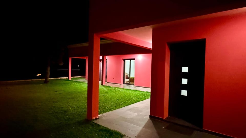 Property building, Night, Garden