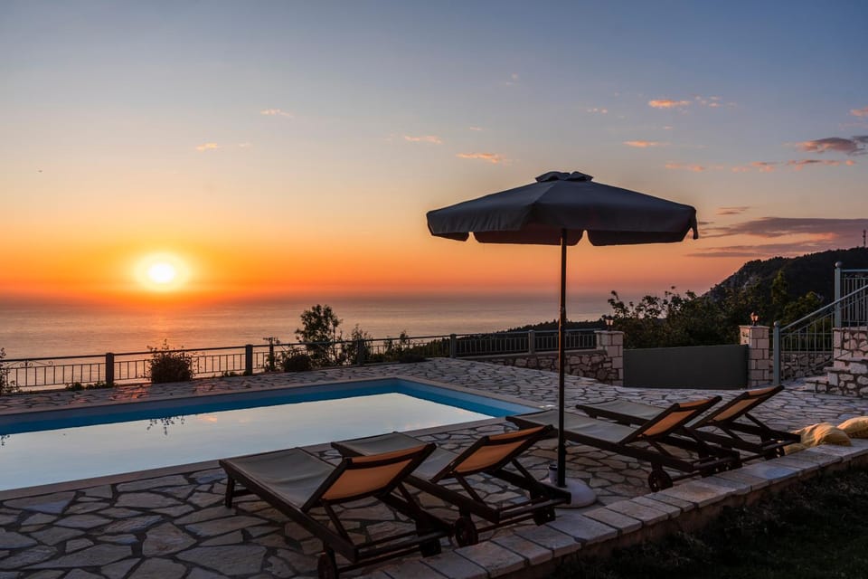 Pool view, Sunset