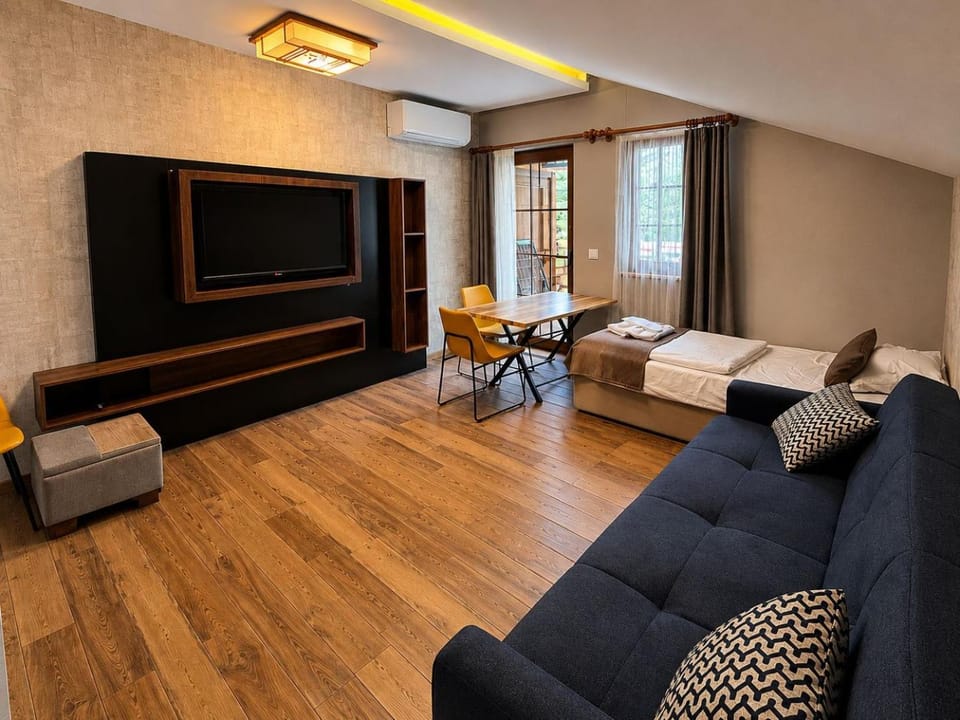 Bed, TV and multimedia, Living room, Bedroom