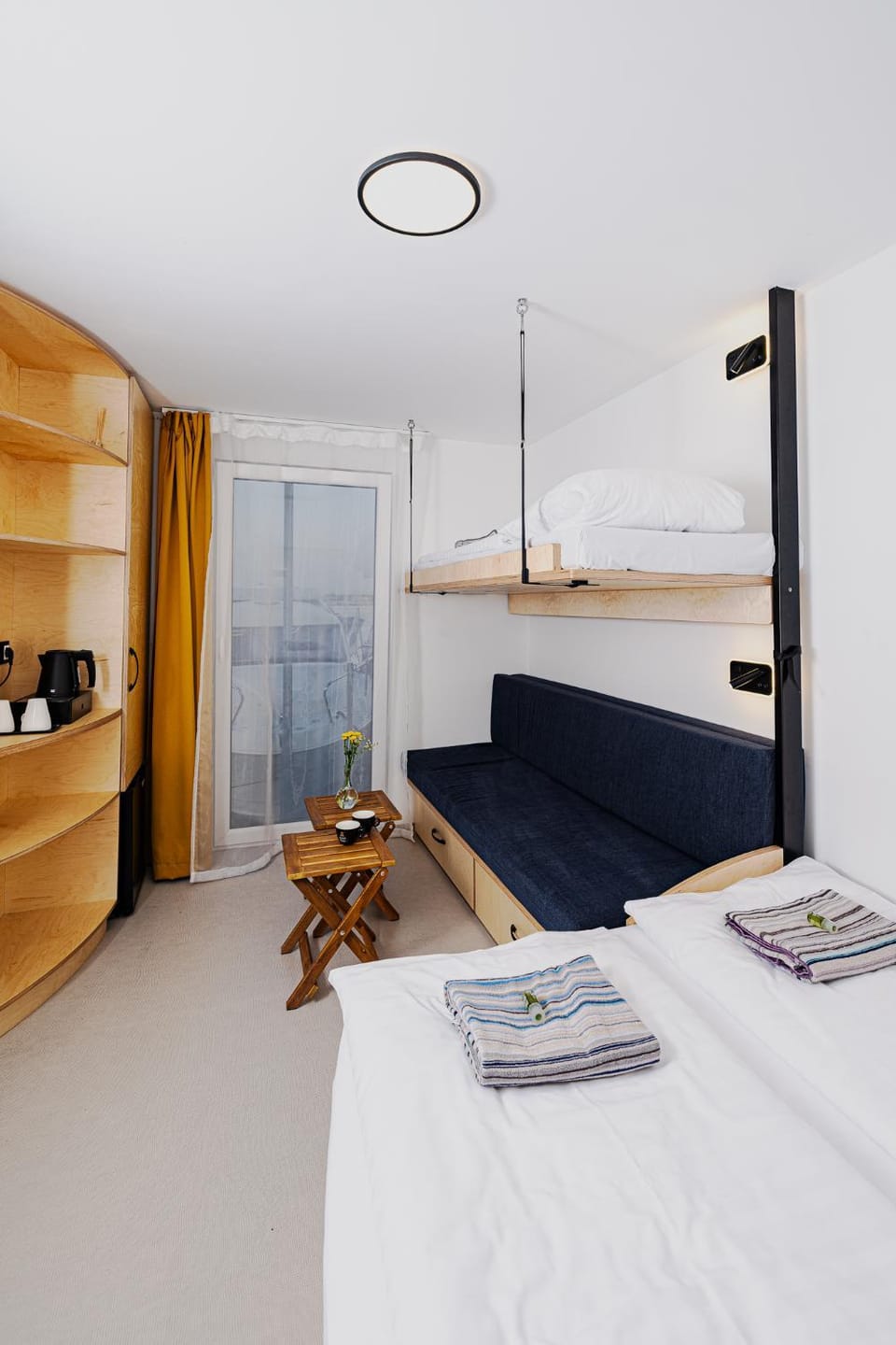 Seating area, Bedroom, bunk bed, wardrobe