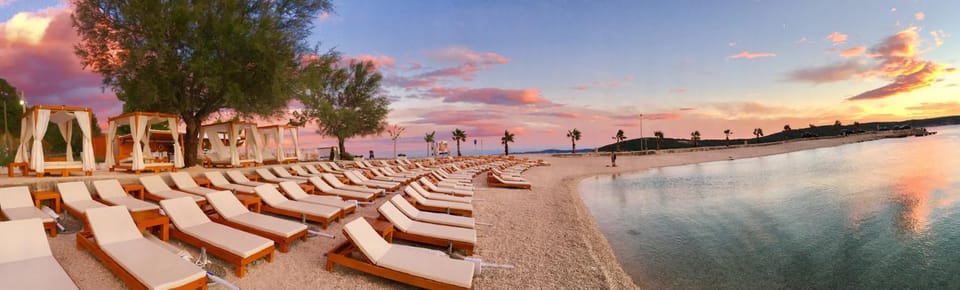 Day, Natural landscape, Beach, Sea view, Sunrise, Sunset, sunbed