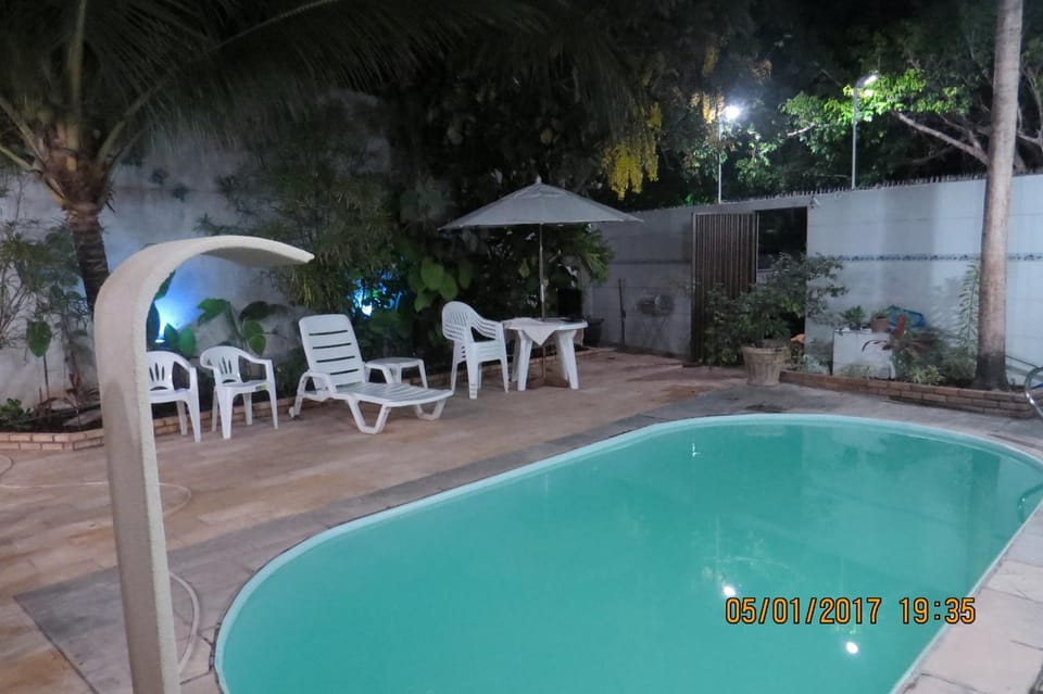 Night, Summer, On site, Swimming pool