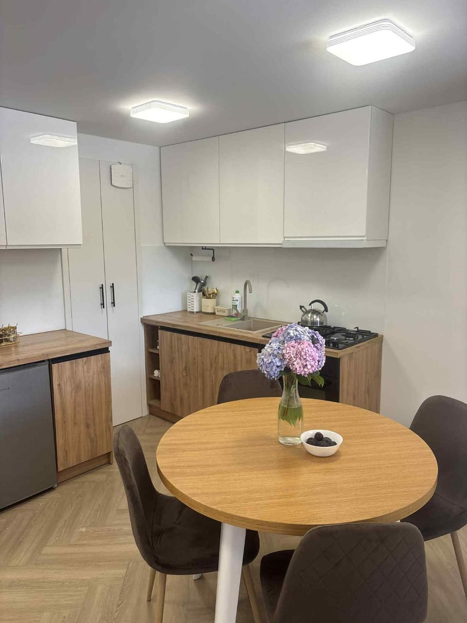Kitchen or kitchenette, Dining area, stove
