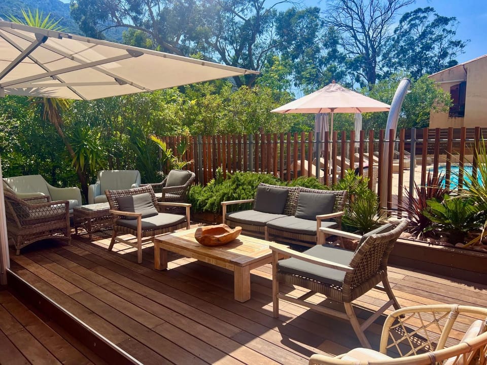 Patio, Garden, Pool view