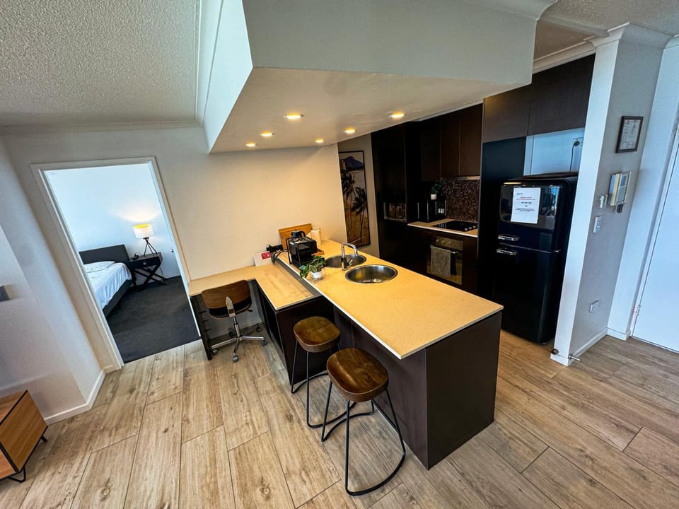 Kitchen or kitchenette, oven, stove