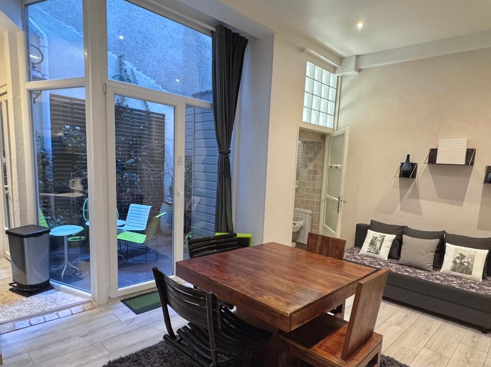 Patio, Living room, Dining area