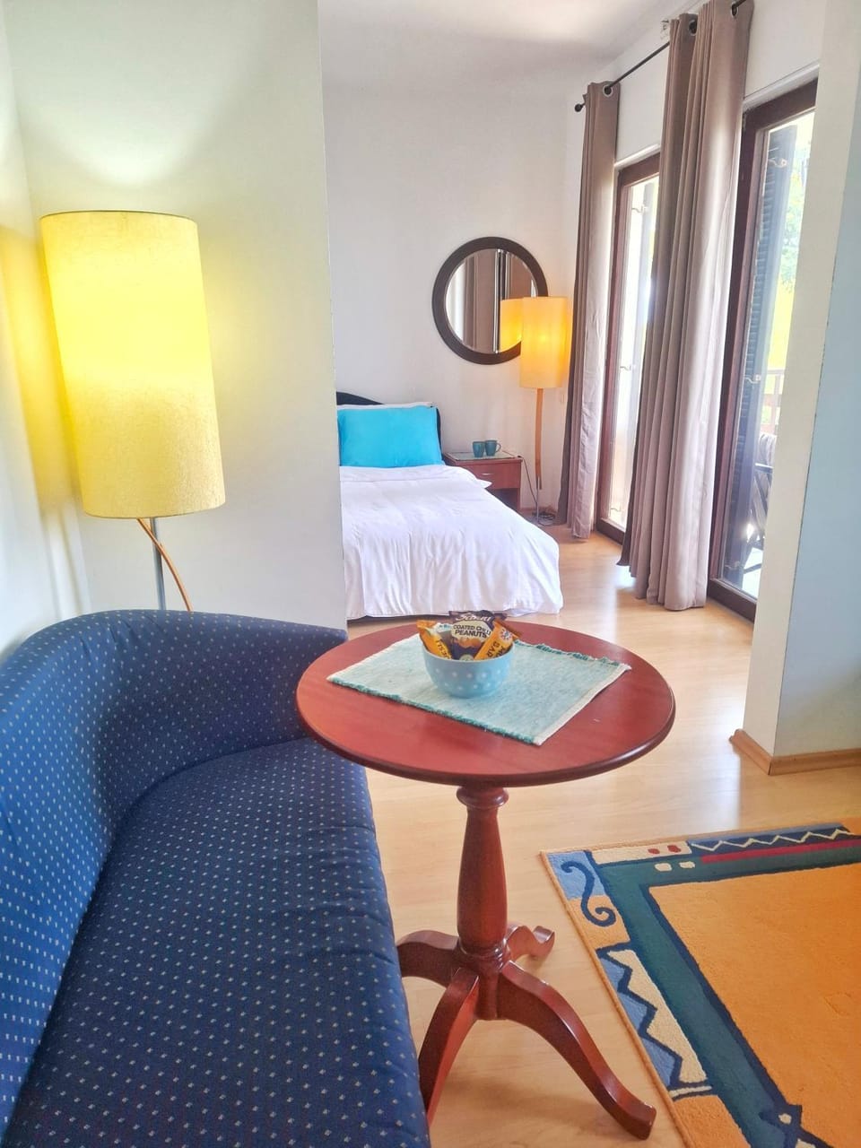 Bed, Living room, Photo of the whole room, Seating area, Bedroom