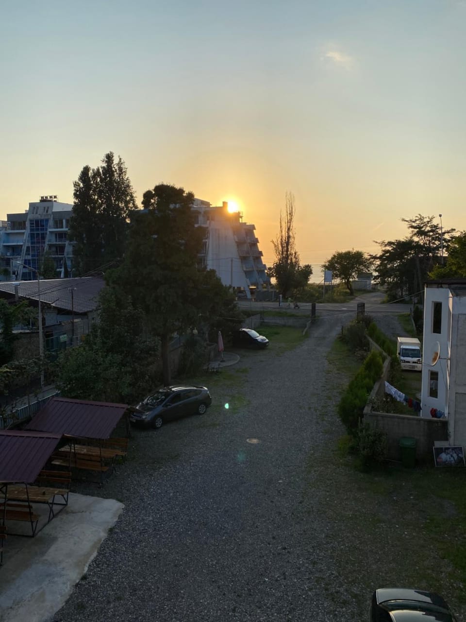 Facade/entrance, Natural landscape, Garden, Sunset