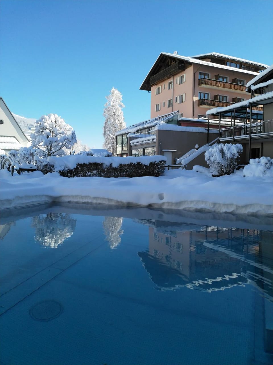Property building, Winter, Swimming pool, Swimming pool